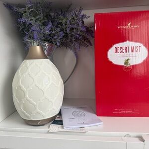 Young Living Desert Mist Vase - White and Brown